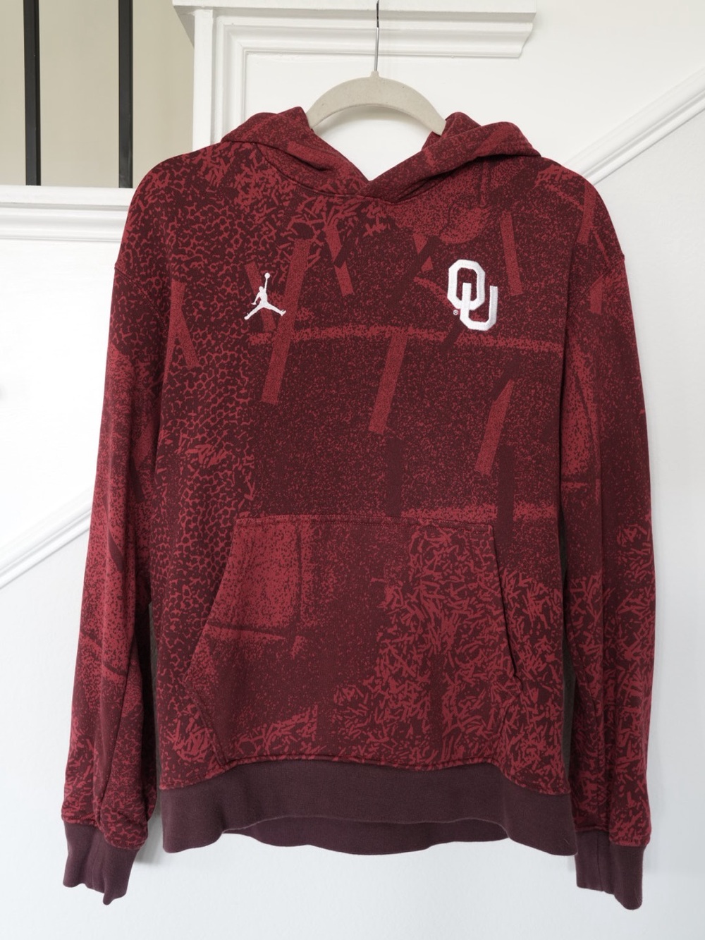 Jordan Oklahoma Sooners OU Pullover Hoodie Red Print Men’s Medium